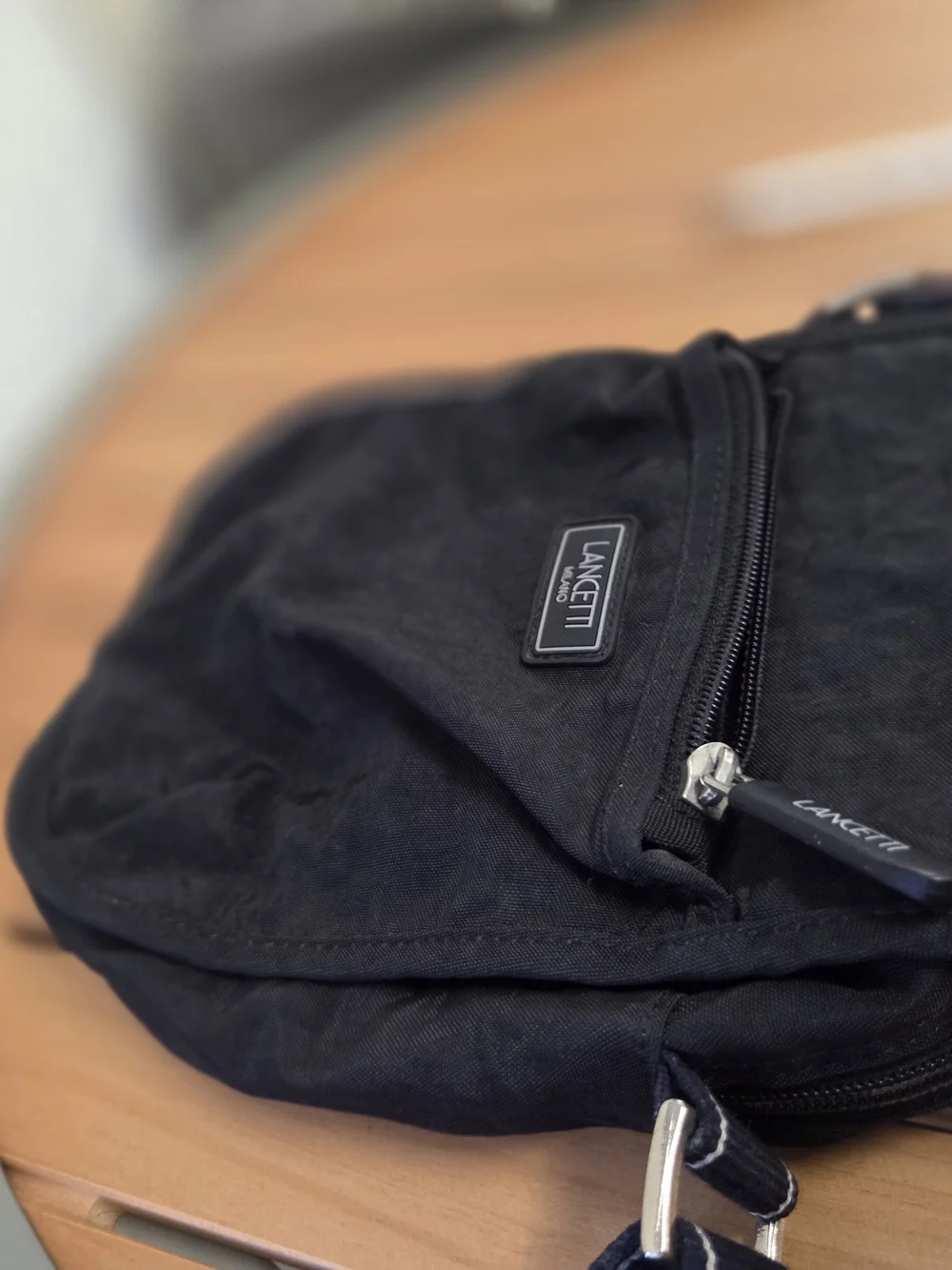 Lancetti Black Messenger Crossbody Bag for Men